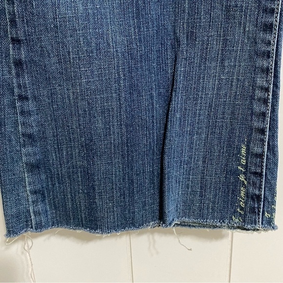 Vintage American Exchange boho embellished kick crop jeans size 32 - Picture 6 of 16